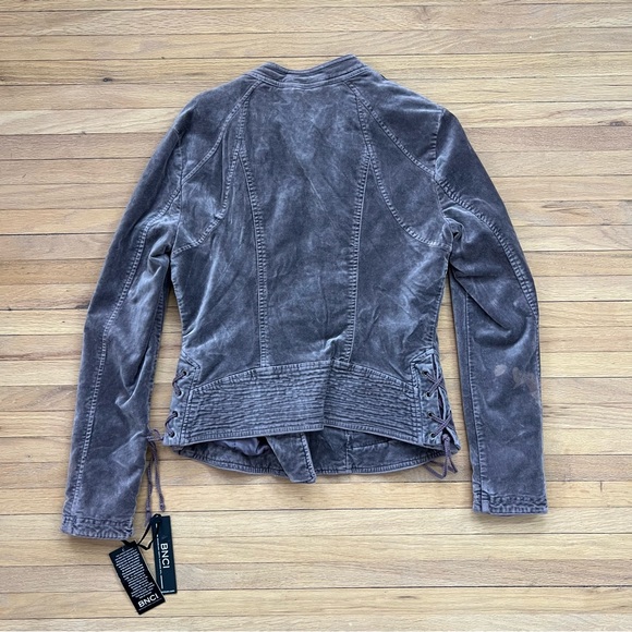 NWT purple velvet moto jacket - Picture 5 of 8